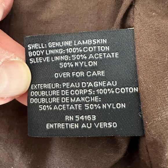 Cole Haan Brown Leather Jacket Cropped Design and Feminine Ruffle Front Detail - Picture 6 of 9